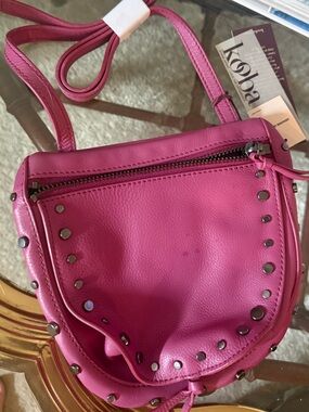 Kooba Hot Pink Studded Mini Crossbody Bag
